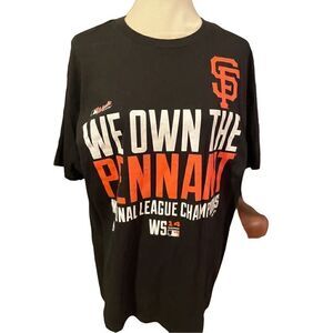 Majestic Mens San Francisco Giants T-shirt National League Champions Black Large